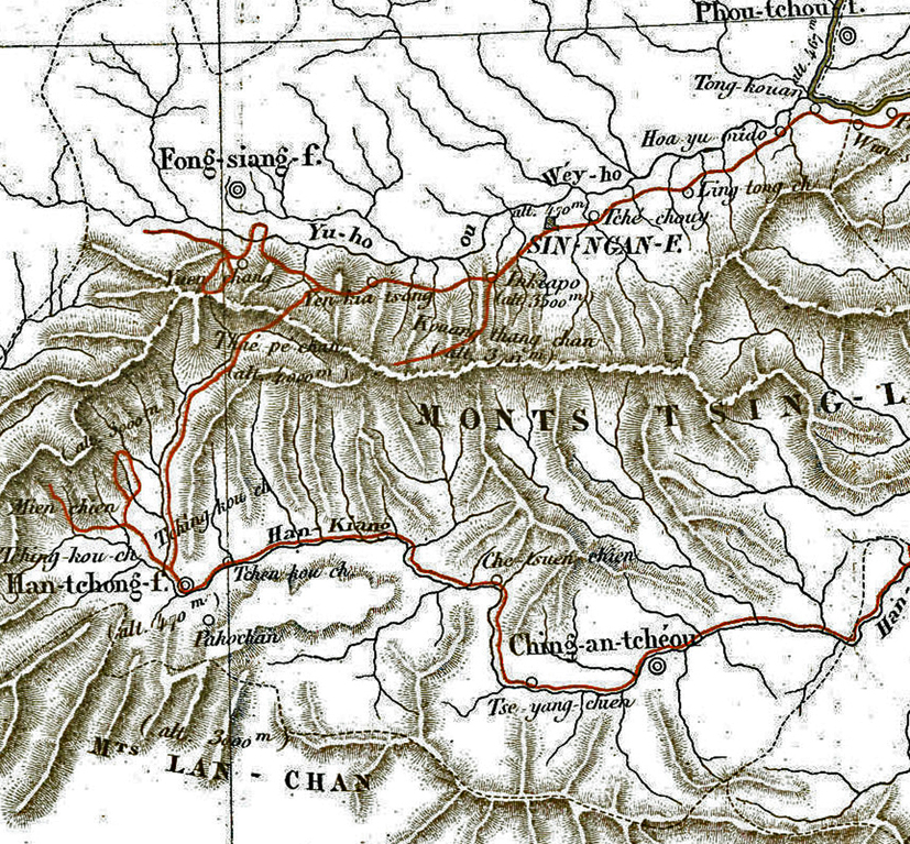 Map of Travels in the Qinling
